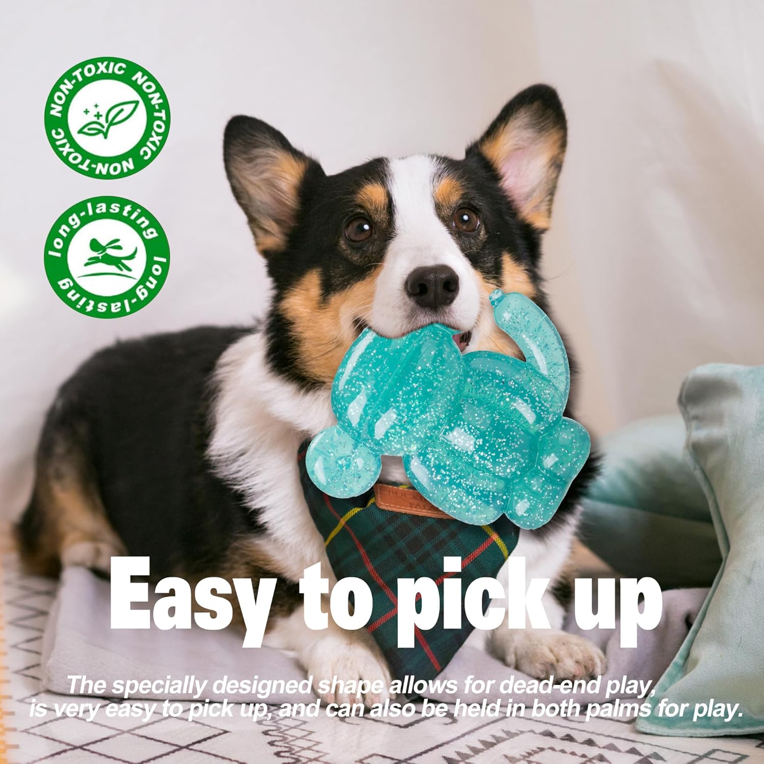 Monkey Dog Chew Toy, Indestructible Dog Rubber Toy for Medium & Large Dogs, Tough No Stuffing Puzzle Toy, Anxiety Relief & Dental Care, Interactive Cognitive Toy, 4.92inch (Green)