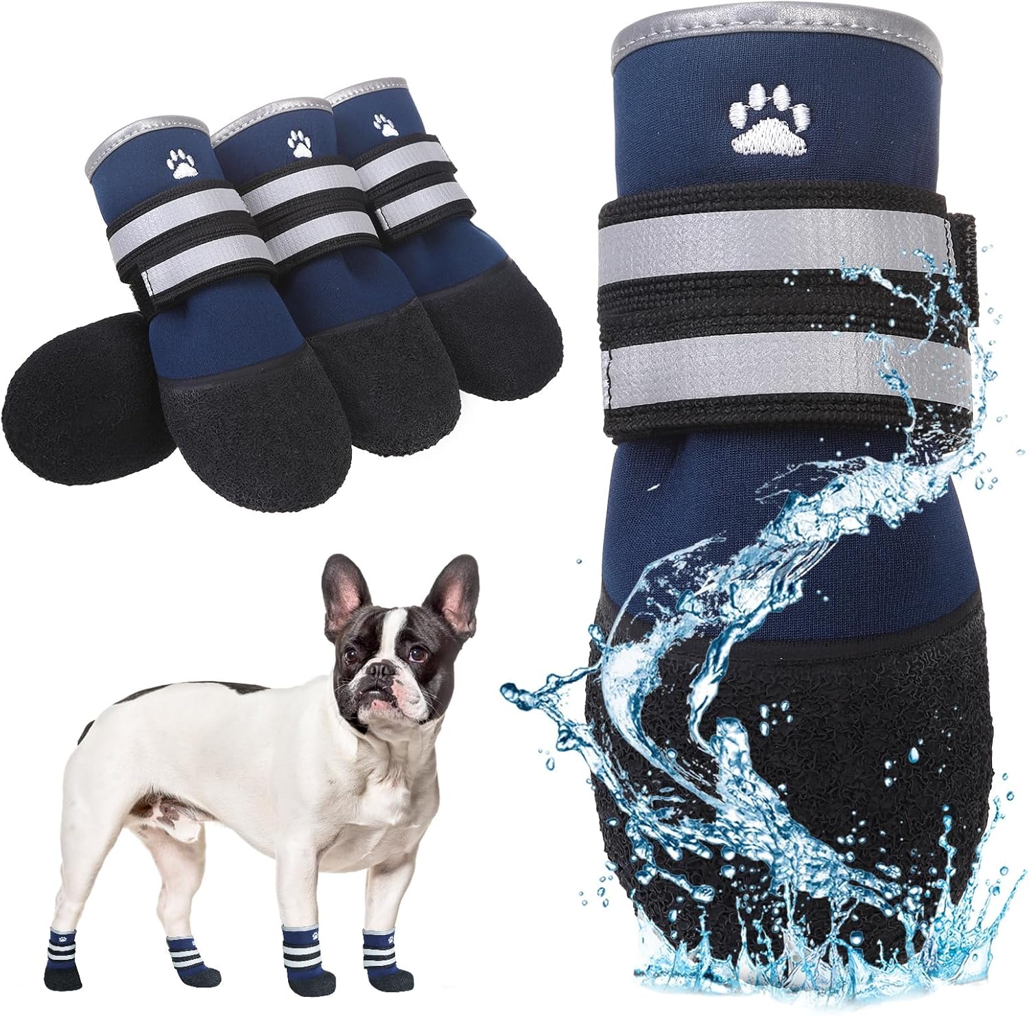 KOOLTAIL Dog Booties for Hot Pavement,Summer Dog Shoes for Small Medium Large Size Dogs, Waterproof Anti-Slip Dog Boots & Paw Protectors for Hardwood Floor,Indoor Outdoor Water Shoes,Pink