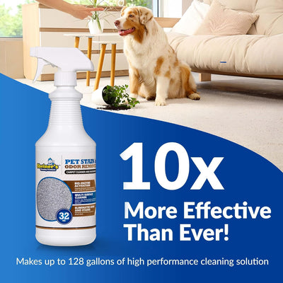 Sheiner's Pet Stain Remover & Pet Odor Eliminator, Advanced Cleaning Bio-Enzyme Cleaner Solution for Carpets, Rugs, Upholstery & Multi-Surfaces, Safe for Pets & Kids. (32 oz)
