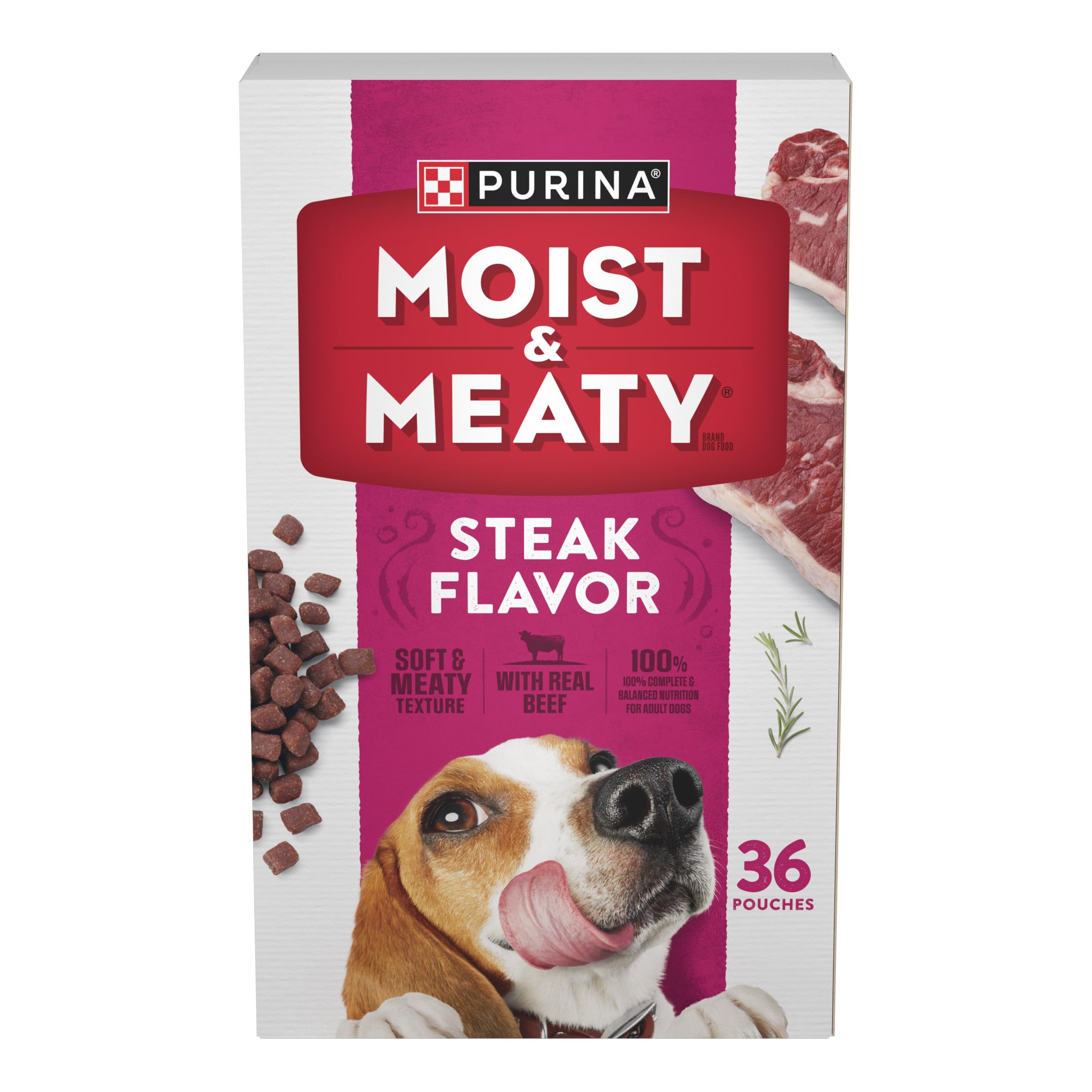 Purina Moist and Meaty Burger With Cheddar Cheese Flavor Dry Soft Dog Food Pouches - 36 ct. Pouch