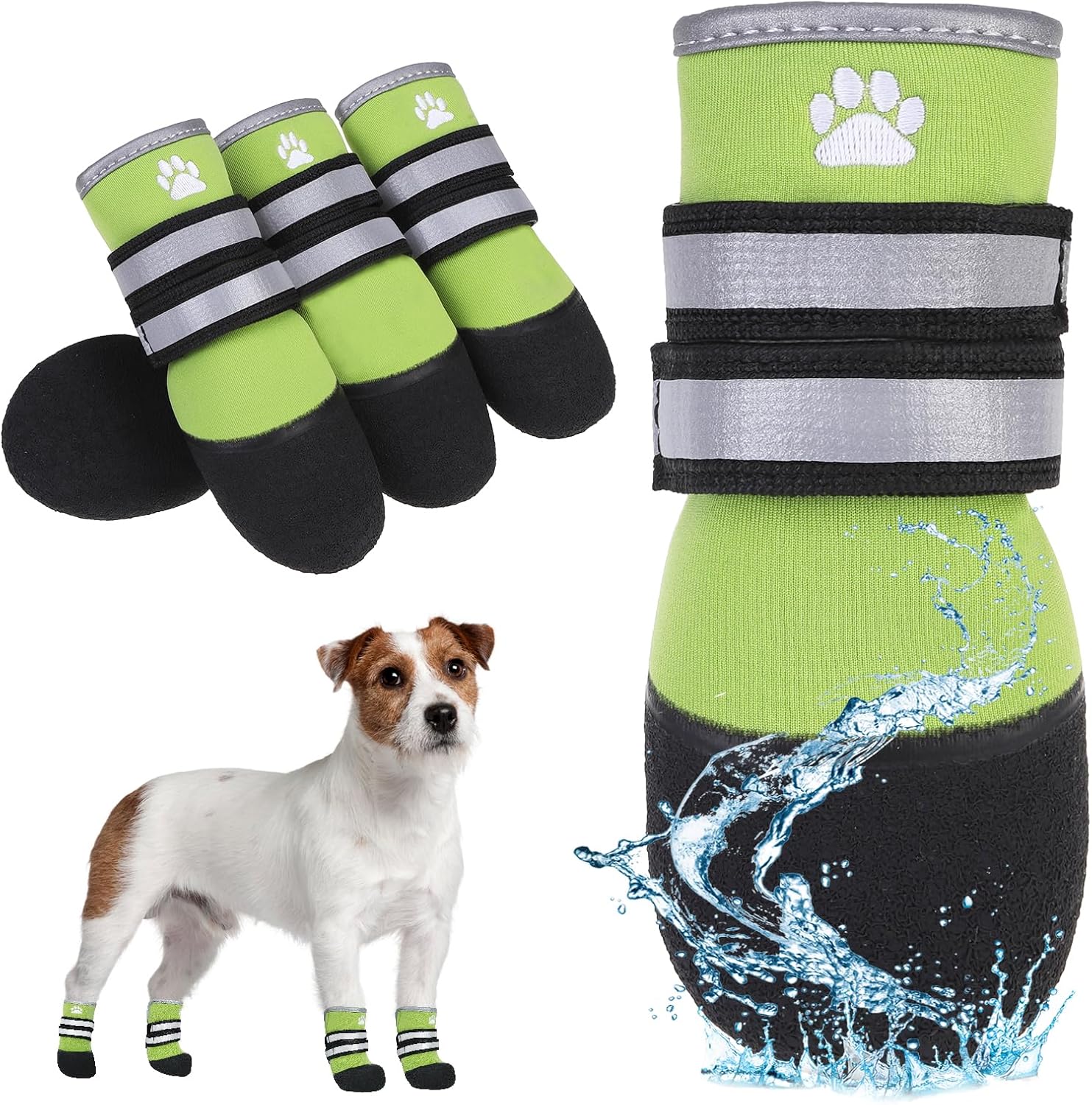 KOOLTAIL Dog Booties for Hot Pavement,Summer Dog Shoes for Small Medium Large Size Dogs, Waterproof Anti-Slip Dog Boots & Paw Protectors for Hardwood Floor,Indoor Outdoor Water Shoes,Pink