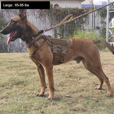 ICEFANG GN3 Tactical Dog Harness with 6X Buckle,Dog Molle Vest with Handle,3/4 Body Coverage,Hook and Loop Panel for ID Patch,No Pulling Front Clip (L (28"-35" Girth), Coyote Brown)