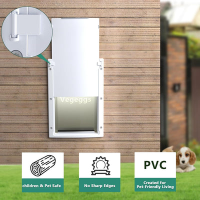 Pet Door, Interior and Exterior Large Dog Doors, PC Frame and Telescoping Tunnel Doggy and Cat Doors, Doggie Door with Double Magnetic Flaps and Sliding Lock Panels (Pets Up to 100 Lb) L