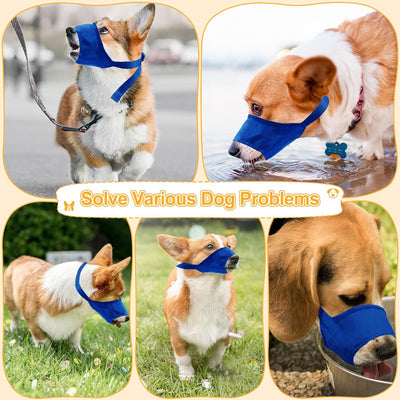 Coppthinktu Dog Muzzle Suit 7PCS Muzzles for Biting Barking Chewing, Adjustable Dog Mouth Cover for Small Medium Large Dogs, Soft Comfortable Dog Muzzle for Long Snout