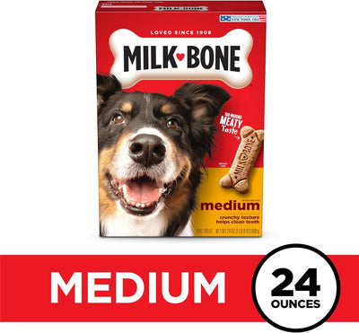 Milk-Bone Original Dog Treats Biscuits for Medium Dogs, 24 Ounces (Packaging May Vary)