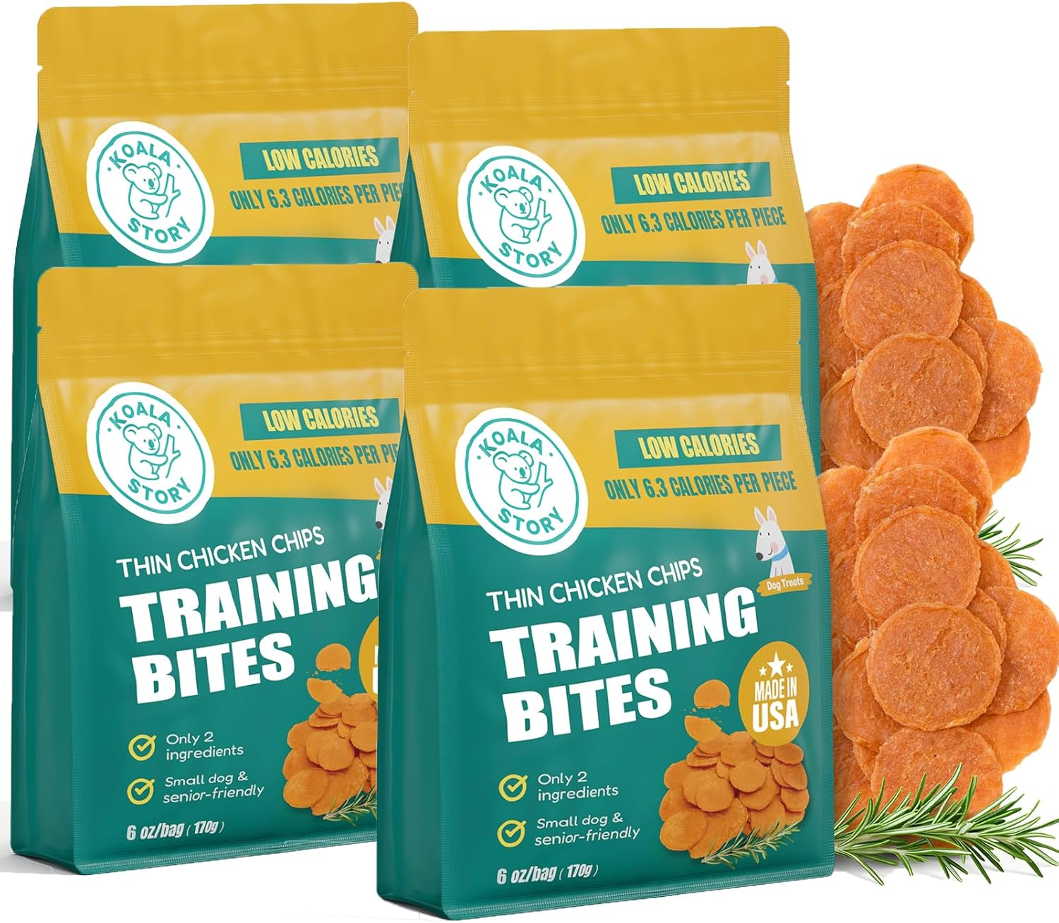 Dog Chicken Chips Treat - 12 oz, 100% Natural Ingredient Made in USA, High Protein Low Calorie Pet Training Chew Jerky Dried Food, Healthy Pet Supplies for Medium, Large Breeds & Puppy