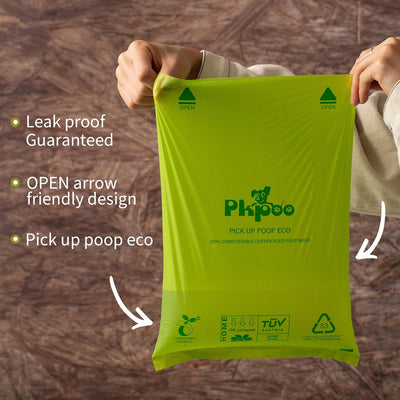 100% Compostable Dog Poop Bags, Extra Wide, Vegetable-Based Large Poop Bags for Dogs, Biodegradable Waste Bags for Poo, Cat Litter, Diaper Sacks, Unscented, 240 Counts