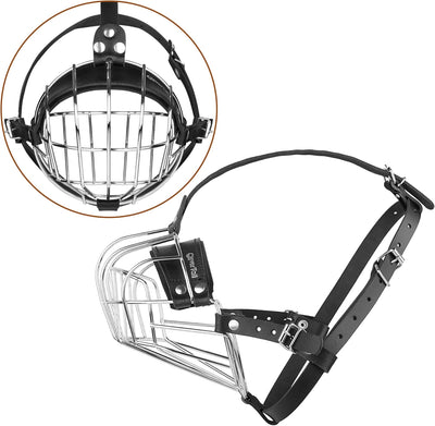 Metal Muzzle for Boxer Dog Breed – Bite Proof Boxer Muzzle for Medium and Large Sized Dogs – Steel Wire Basket Muzzle for Dogs English Bulldog, American Bulldog etc.