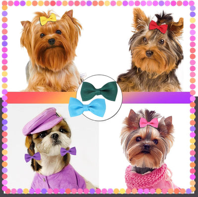 60PCS 2Inch Puppy Dog Bows with Clips,Small Handmade Hair Accessories Bow Pet Puppy for Doggies Cat Kitten Rabbit Grooming Accessories (BlueStyle A-60pcs)