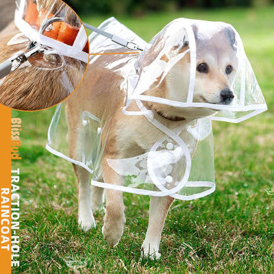 Dog's Transparent Raincoat for Small and Medium Pets Rain Jacket with Harness Hole Puppy Waterproof Coat,Transparent,Small