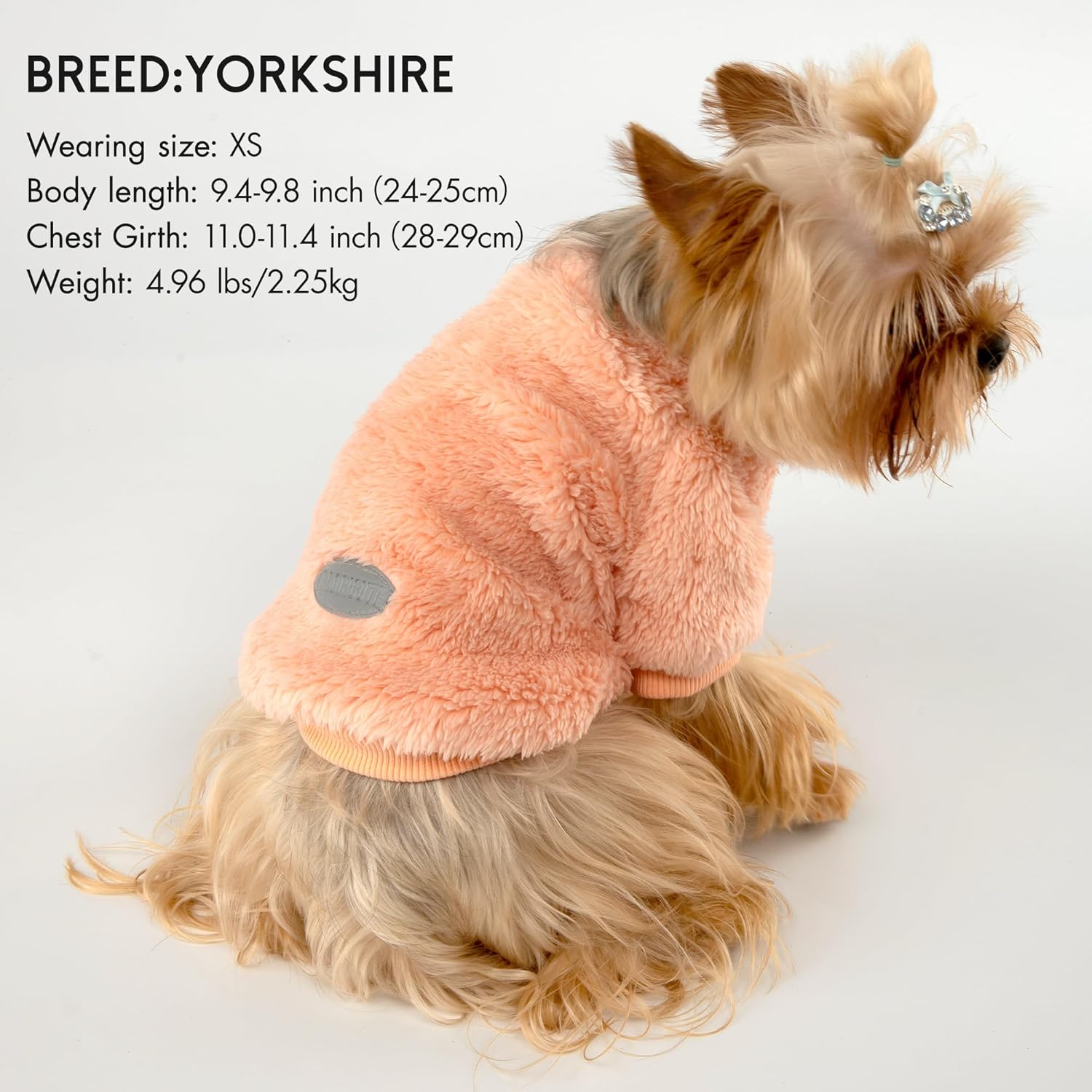 3 Pack Dog Sweater Clothes for Small Dogs Girls Boys with Reflective Strip Small Dog Sweaters Coat Soft Warm Pet Puppy Clothes Sweater (Pink+Purple+Peach, L)
