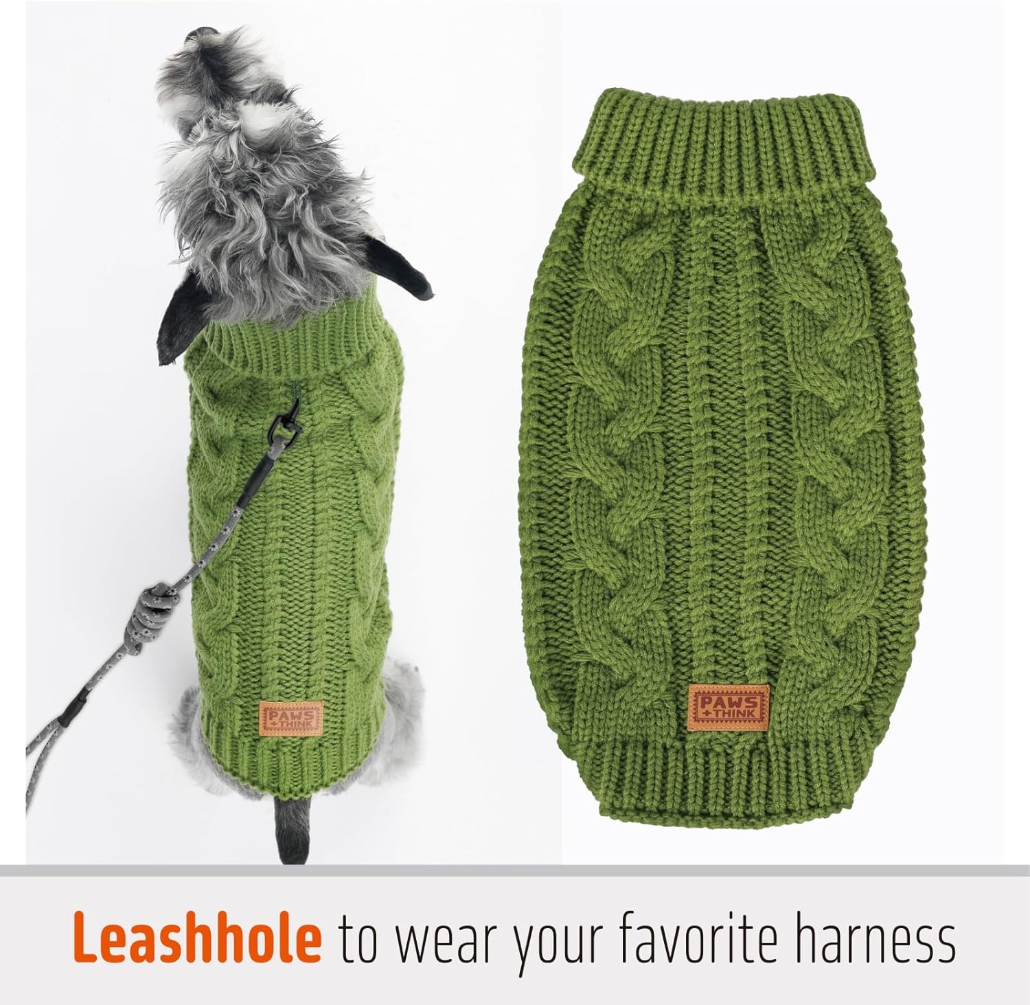 FOFOS Dog Sweater for Small Dogs Warm Winter Puppy Sweater Soft Pullover Dog Clothes for Cold Weather (Green, S)