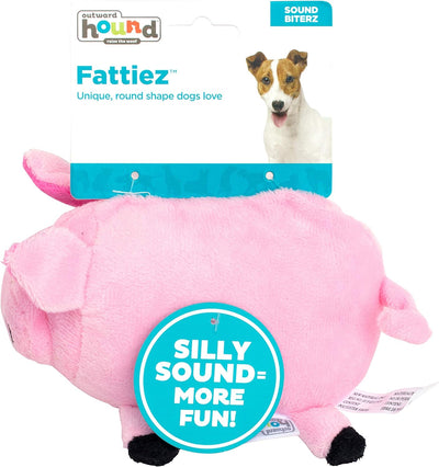 Outward Hound Fattiez Pig Plush Squeaky Dog Toy, Small