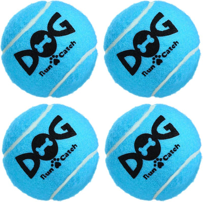 Squeaky Dog Balls - Squeaky Tennis Balls for Dogs, Blue | Medium - 2.5'', 4Pack