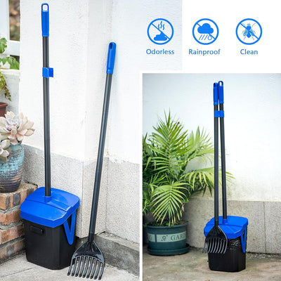 TIMINGILA Pooper Scooper Swivel Bin & Rake for Large Medium Small Dogs Non-Breakable Dog Poop Scooper with 20 Waste Bags Easy to Clean Pet Waste Use for Yard, Grass, Dirt or Gravel - Pet Supplies