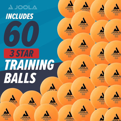 JOOLA Training 3 Star Table Tennis Balls 12, 60, or 120 Pack - 40+mm Regulation Bulk Ping Pong Balls for Competition and Recreational Play - Fun as a Cat Toy - Indoor and Outdoor Compatible
