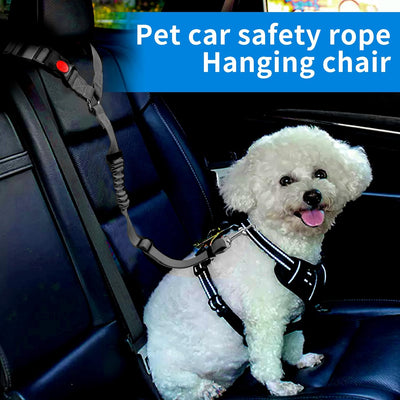 YAODHAOD Dog Seat Belts, Retractable Dog Seatbelts Harness for Car,Adjustable Restraint Safety Leads Vehicle Seatbelt Harness,Nylon Pet Safety Seat Belts Heavy Duty Car Harness for Dogs (Gray)
