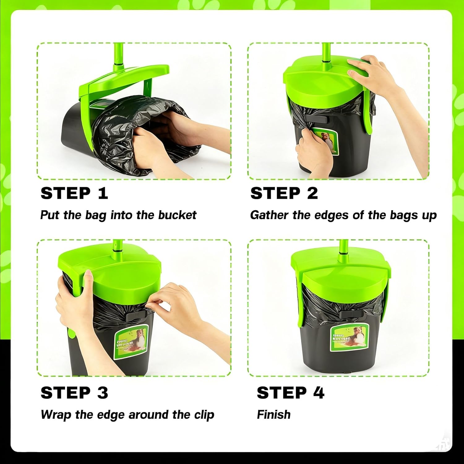 MXF Pooper Scooper Swivel Bin & Rake Kit with 20 Waste Bags, 36.6" Long Handle Adjustable Portable Non-Breakable Dog Pooper Scooper for Large Medium Small Dogs, Poop Scooper for Lawn Yard Dog Kennel