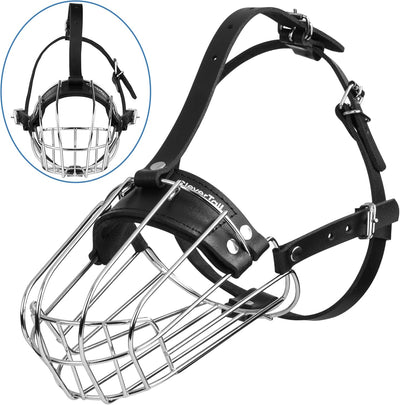 Metal Doberman Muzzle for Large Sized Dog - Cage Muzzles for Barking and Prevent Biting - Steel Wire Basket Muzzle for Medium and Large Dogs Doberman, Collie, Belgian Malinois, Husky etc.