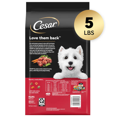 Cesar Small Breed Dry Dog Food Filet Mignon Flavor and Spring Vegetables Garnish, 12 lb. Bag
