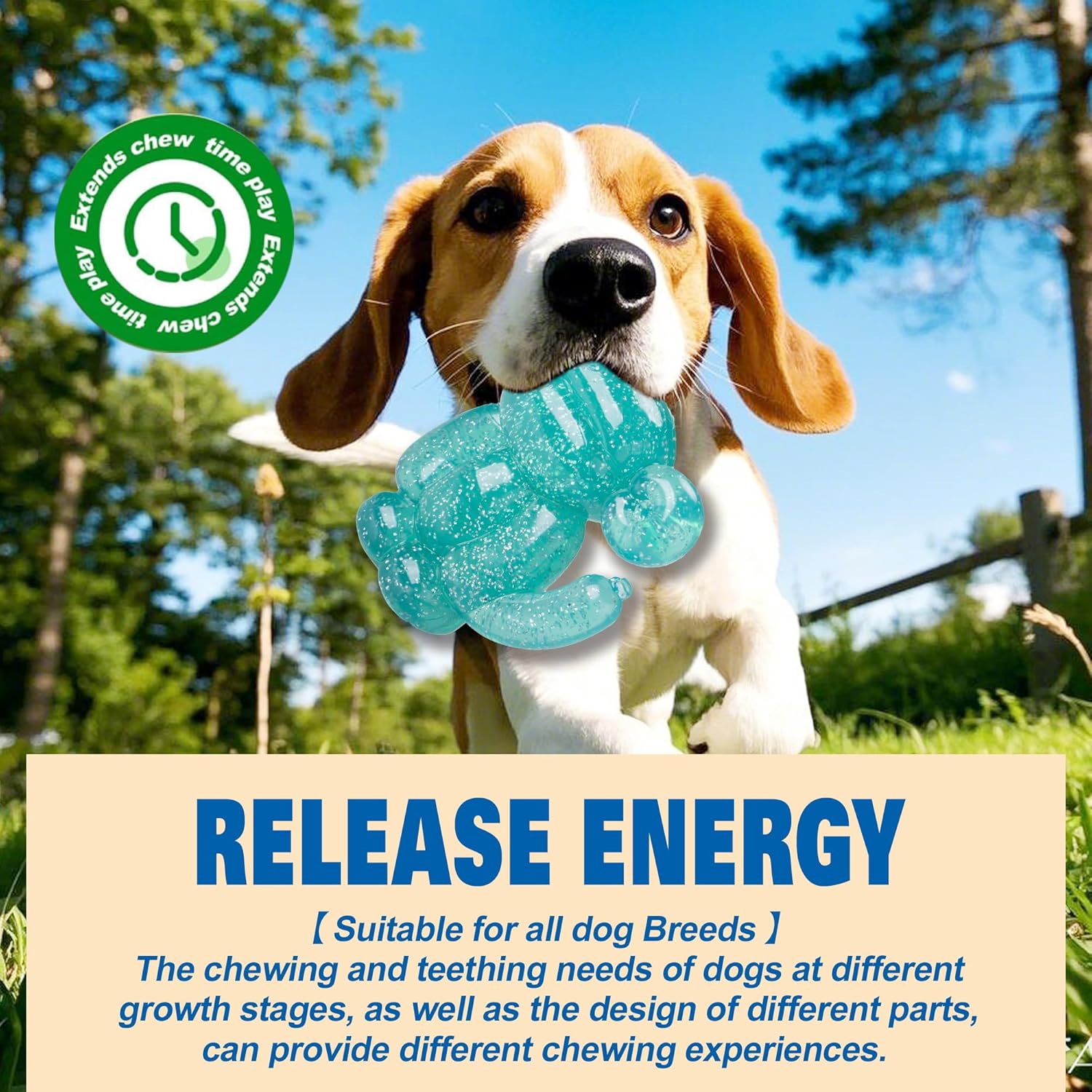 Monkey Dog Chew Toy, Indestructible Dog Rubber Toy for Medium & Large Dogs, Tough No Stuffing Puzzle Toy, Anxiety Relief & Dental Care, Interactive Cognitive Toy, 4.92inch (Green)