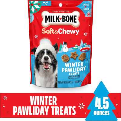 Milk-Bone Winter Pawliday Soft & Chewy Dog Treats, Chicken Recipe, 4.5 Ounce (Pack of 1)