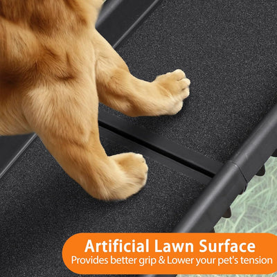 Rampa plegable para perros de 62 pulgadas para autos, camiones, SUV, rampas portátiles para mascotas para perros grandes, escaleras antideslizantes con rieles laterales elevados, color negro