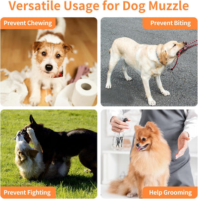 Dog Muzzle for Small Medium Large Sized Dog, Soft Mesh Muzzles for Dogs to Anti Biting Barking, Breathable Drinkable Puppy Muzzle Mouth Cover for Chewing Grooming Panting