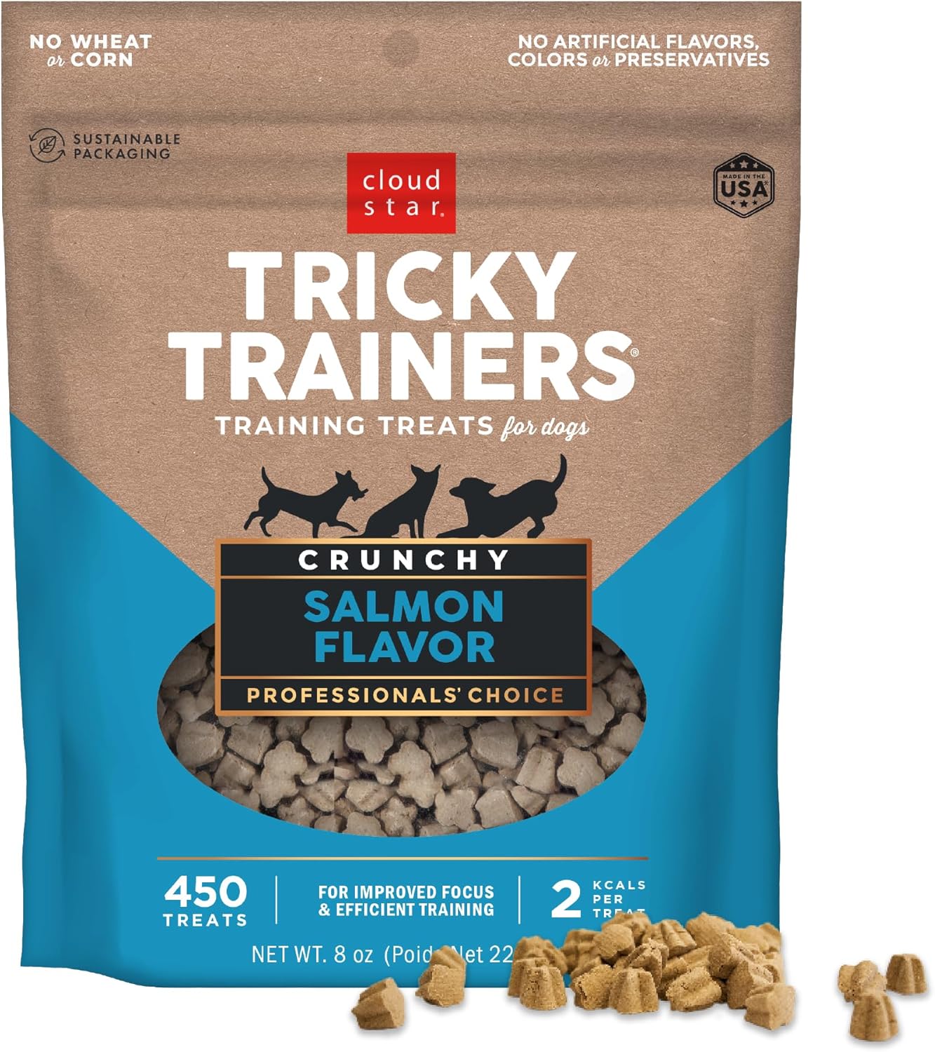 Cloud Star Tricky Trainers Crunchy Dog Training Treats 12 oz. Bag, Cheddar Flavor, Low-Calorie Behavior Aid with 680 Treats