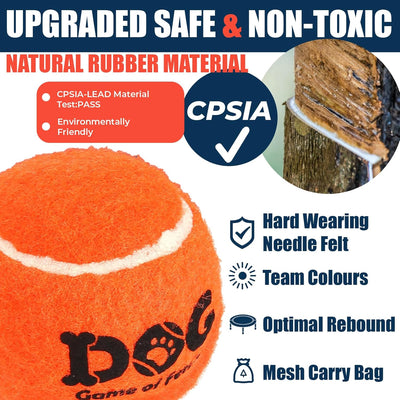 AMA SPORT Tennis Balls for Dogs 12 Pack 2.5" Orange Dog Tennis Balls for Puppy Small Medium Dog Toys, Designed for Dogs Floating, Water-Hunting, Fetch, Fun Playing, Daily Exercise, Mid-air Catching