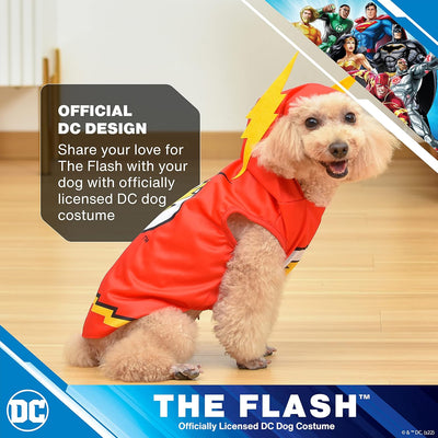 DC Comics Superhero The Flash Halloween Dog Costume – Small - | DC Superhero Halloween Costumes for Dogs, Funny Dog Costumes | Officially Licensed DC Dog Halloween Costume Red