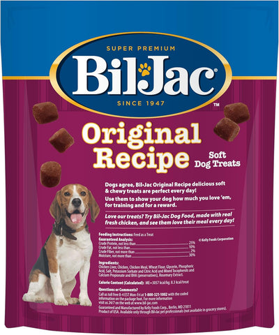 Bil-Jac Dog Treats - Original Recipe Chicken Liver Soft Puppy Training Treat Rewards, Resealable Double Zipper Pouch (Sizes Vary) (2, 10oz)