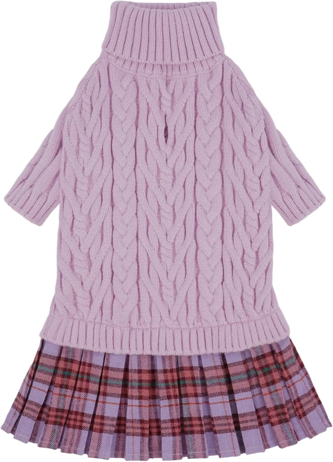 IECOii Big Girl Dog Sweater Dress, Cable Knit Sweater for Extra Large Dogs Girl,Purple,4XL, Cute Dog Warm Dress for Fall Winter, Good Stretcy Fit Knitwear for Giant Breed Dogs Female Indoor & Outdoor