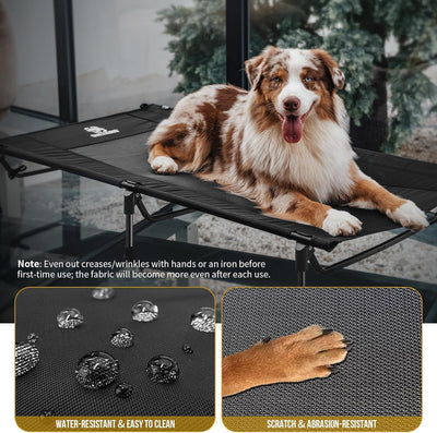 OneTigris Elevated Dog Bed, Outdoor Dog Cod Large Raised Dogs Bed with Chew Proof Mesh, No-Slip Portable Dogs Cot Bed for Indoor & Outdoor Portable