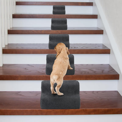 MABOZOO Dog Ramp for Stairs, 2-Step Dog Stair Helper for Any Staircase, Non-Slip Pet Steps with Low Angled, Ramps for Small, Elderly Injured Doggy Cat