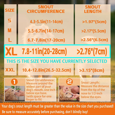 Dog Muzzle, Soft No Barking Bite Mesh Muzzles for Large Sized Dogs Anti Chewing, Breathable Muzzle for German Shepherd Labrador/Golden Retriever, etc, Suit for Grooming Vet Allows Panting Drinking