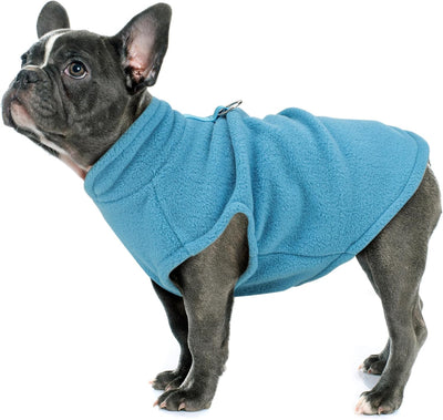 Sleeveless Pullover Fleece Vest for Small Dogs: Cozy Polyester Dog Jacket, Tank Top Sweater with Leash Ring and Armholes ¨C Soft, Warm, and Easy-to-Wear Design for Everyday Comfort Lake Blue S