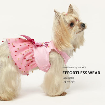 Fitwarm Birthday Girl Dog Tulle Dress, Dog Clothes for Small Dogs Girl, Cat Apparel, Pink, Small