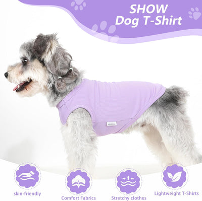 2 Pack Dog Clothes for Small Dogs Summer Dog Shirt Vest Girl Boy Lightweight Puppy T-Shirts Blank Soft and Cool Pet Clothing Sleeveless Medium Large Dog Outfit (Purple+L-Pink, Small)