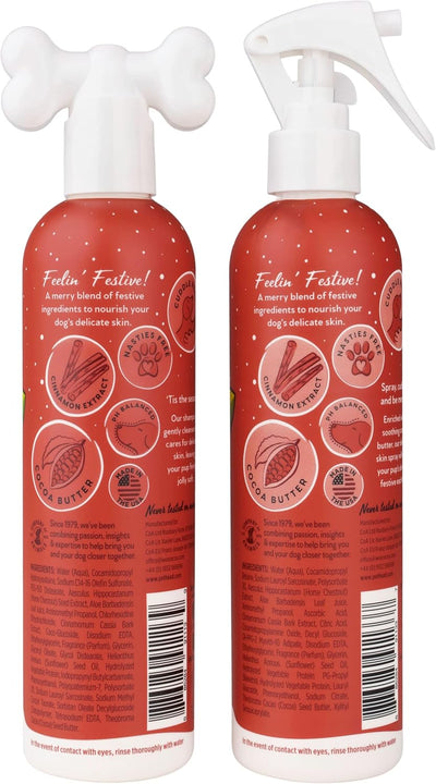 Pet Head Festive Dog Shampoo and Spray Set | Roasted Chestnut with Cinnamon Scent |Christmas Shampoo for Dogs with Sensitive Skin | Vegan | Gentle Formula for Puppies | Made in USA | 10.1 fl. oz. each