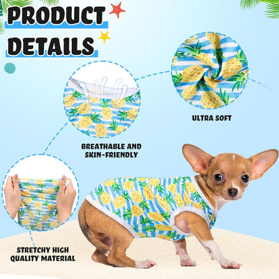 32 Pack Summer Hawaiian Dog Shirts Small for Dogs T-Shirts Pet Shirt Doggie Vest Puppy Clothes Flamingo Top Sleeveless Apparel for Cats(Xs)
