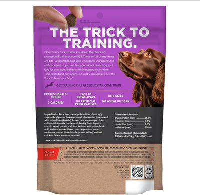 Cloud Star Tricky Trainers Soft & Chewy Dog Training Treats 14 oz. Pouch, Liver Flavor, Low Calorie Behavior Aid with 360 treats