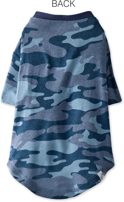 Multipack 100% Organic Cotton Dog Short Sleeve T-Shirt Pet Tees for All Breeds, Camo-Navy, Small