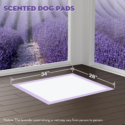 CROCI Dog Pads Lavender Scented 28x34in Large Pee Pads for Dogs with Odor Eliminating Puppy Pads Thicken Super Absorbent Up to 8 Cups Pee Pads, Disposable (40 Counts)