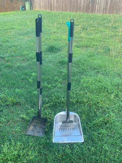 Dog Pooper Scooper for Large Dogs with Large Capacity Tray and 36" Long Handle Rake,Heavy Duty Dog Poop Scooper for Dogs,Stainless Steel Dog Poop Scooper for Yard