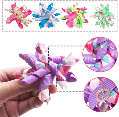 PET SHOW 10pairs Small Dogs Hair Bows with Rubber Bands Curly Yorkie Topknot Cat Puppies Hair Accessories Bowknot Grooming Supplies Flower Floral Style