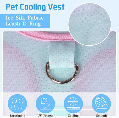 Dog Cooling Vest, Summer Pet T-Shirt, Breathable Quick-Dry Outfit for Dogs and Cats, Blue (Blue, X-Small(1.1-3.3lb))
