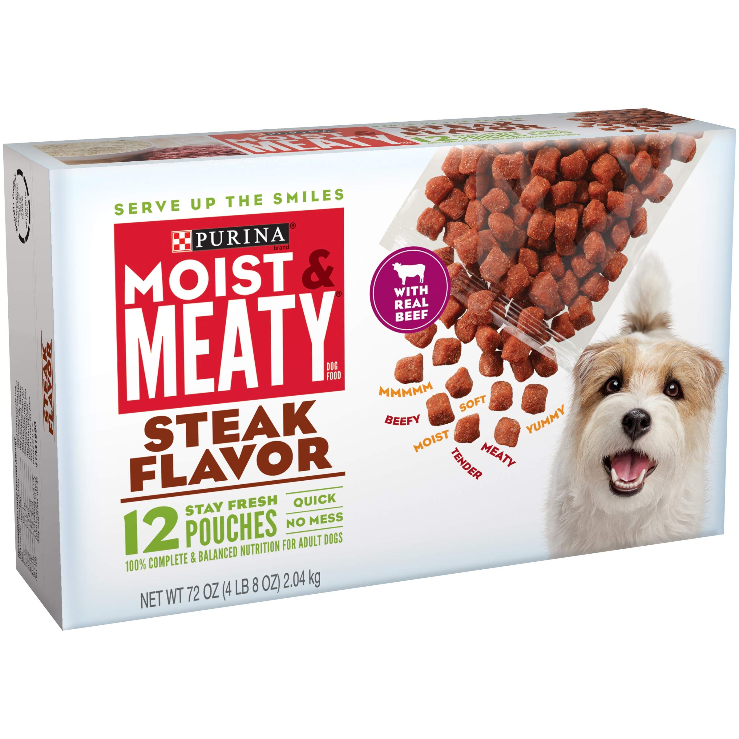 Purina Moist and Meaty Burger With Cheddar Cheese Flavor Dry Soft Dog Food Pouches - 36 ct. Pouch