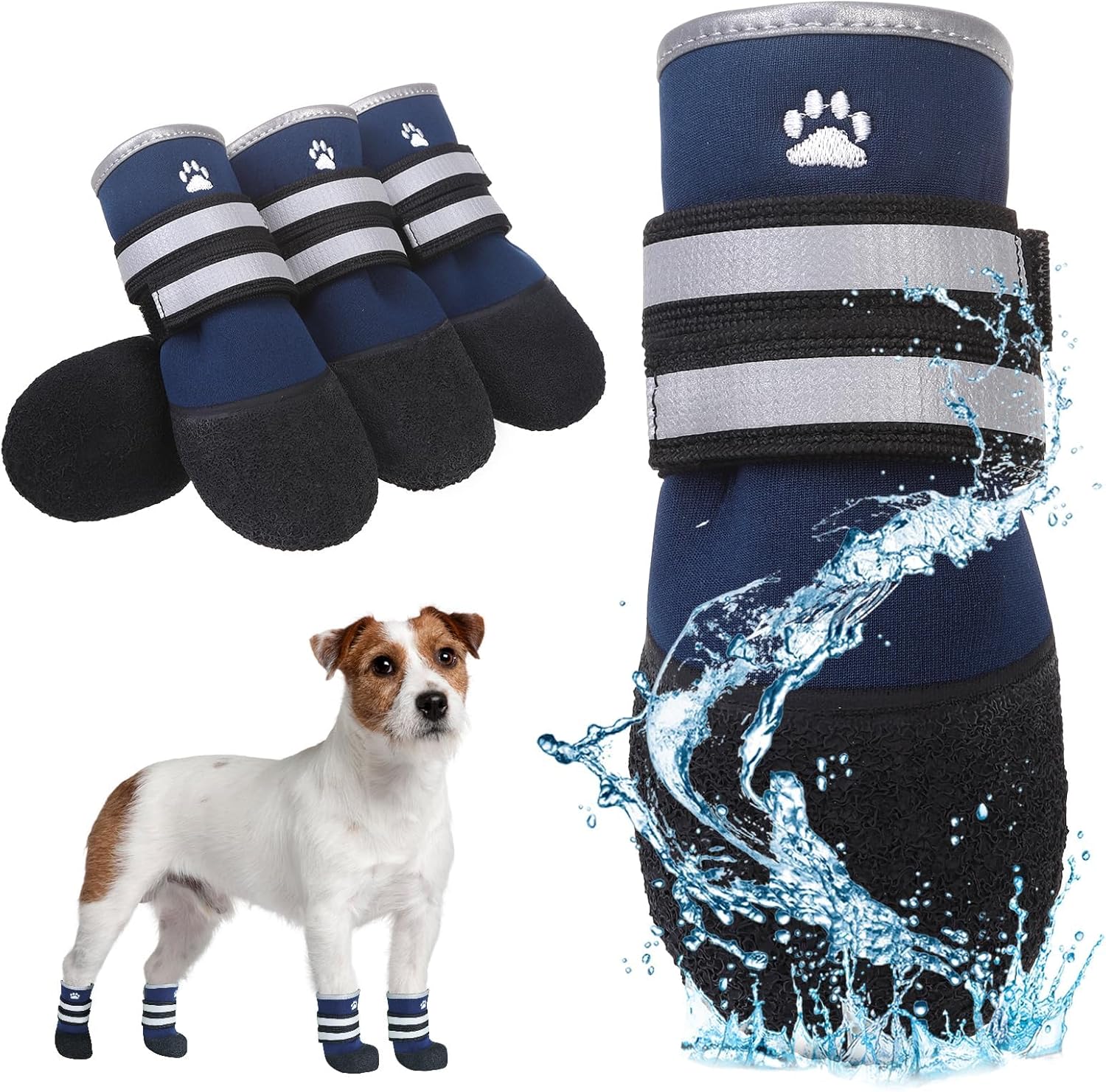 KOOLTAIL Dog Booties for Hot Pavement,Summer Dog Shoes for Small Medium Large Size Dogs, Waterproof Anti-Slip Dog Boots & Paw Protectors for Hardwood Floor,Indoor Outdoor Water Shoes,Pink