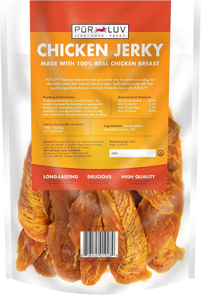 Chicken Jerky Dog Treats, Made with 100% Real Chicken Breast, 16 oz
